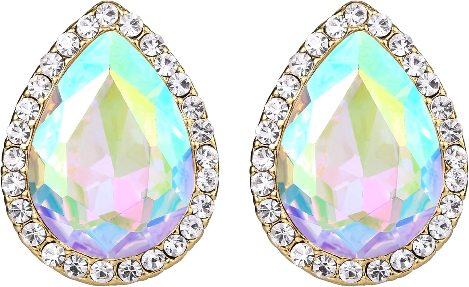 EVER FAITH Women's Austrian Crystal Wedding Teardrop Stud Earrings | Amazon (US)