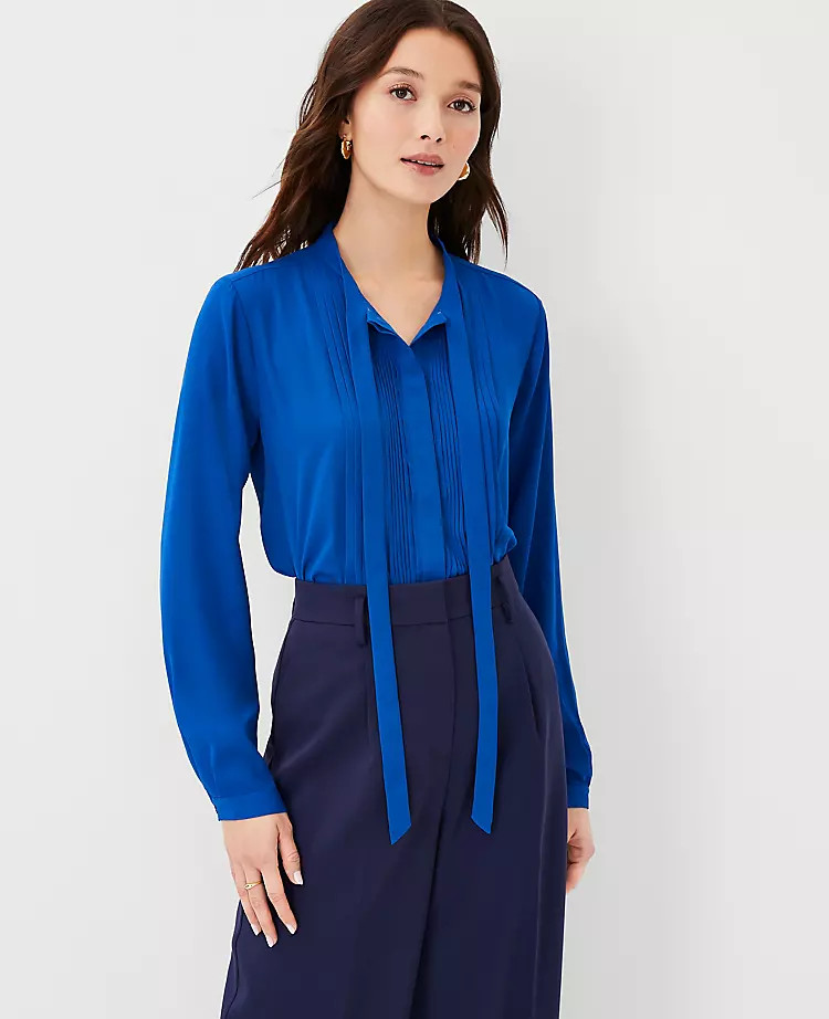 Pintucked Bow Blouse | Ann Taylor (US)