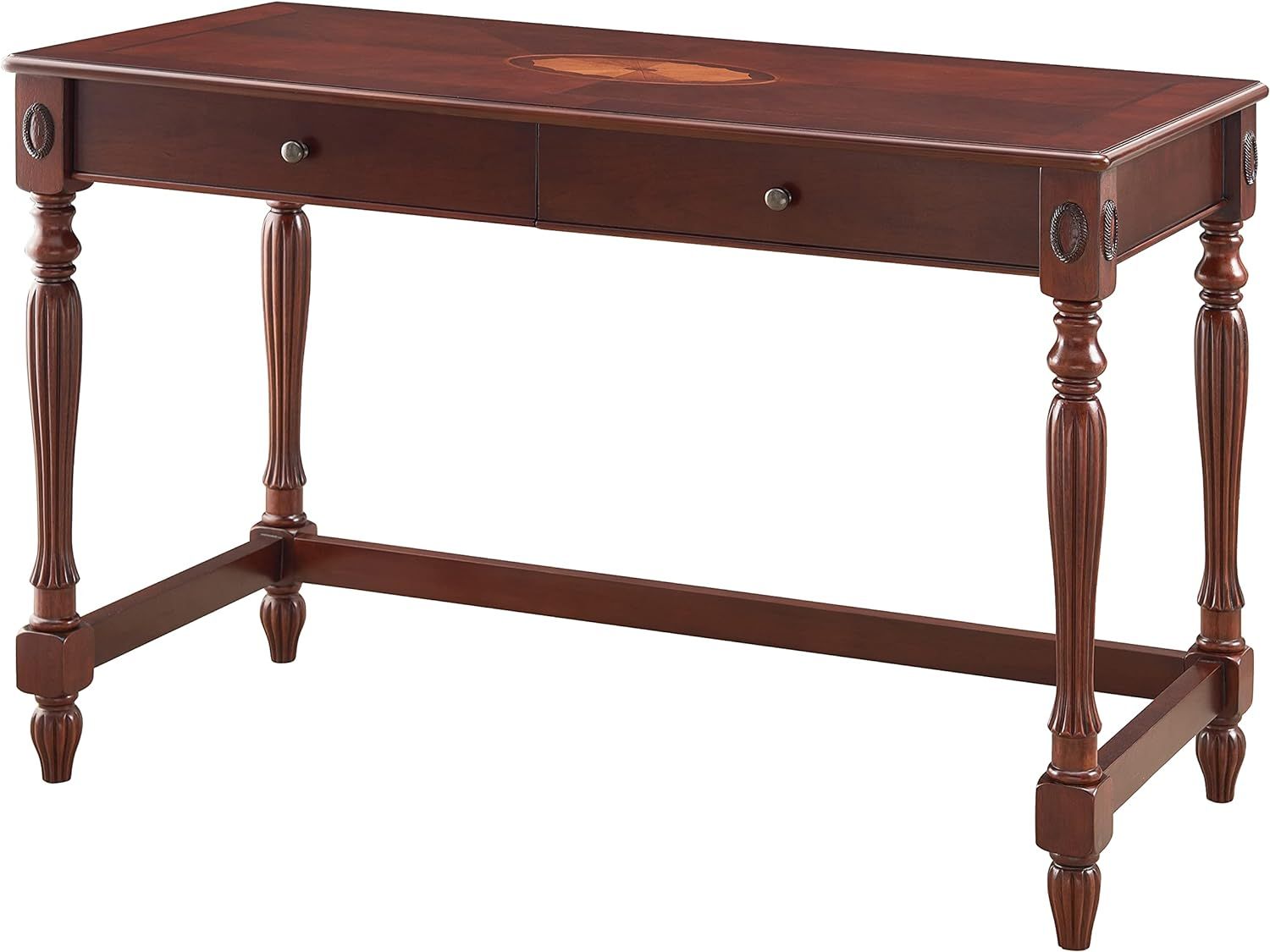 MODERION Solid Wood Computer Desk with 2 Drawers, Traditional Vanity Dressing Table, 46” Home O... | Amazon (US)