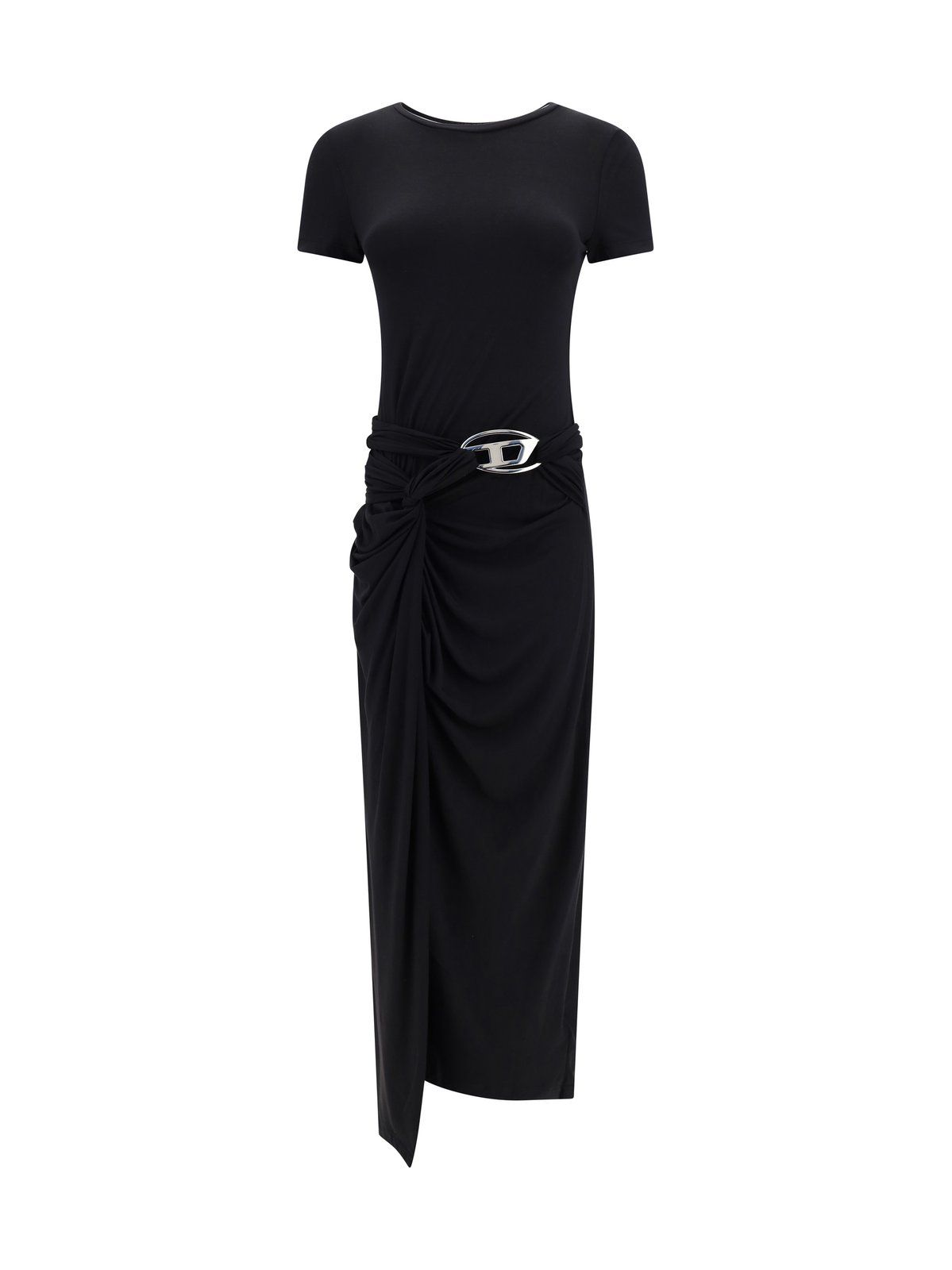 Diesel Round Neck Draped Midi Dress | Cettire Global