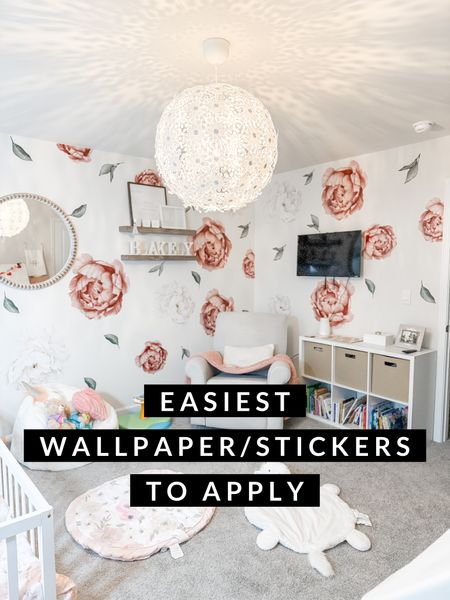 I used 3 sets of these wallpaper stickers to do both walls. It’s SO easy and quick while making a huge impact. 

#LTKhome #LTKfindsunder50 #LTKfamily