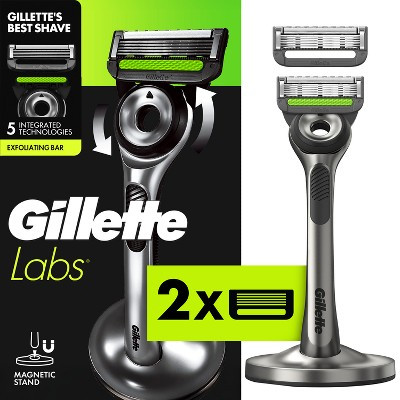 GilletteLabs Men's Razor with 2 Razor Blade Refills and Magnetic Stand | Target