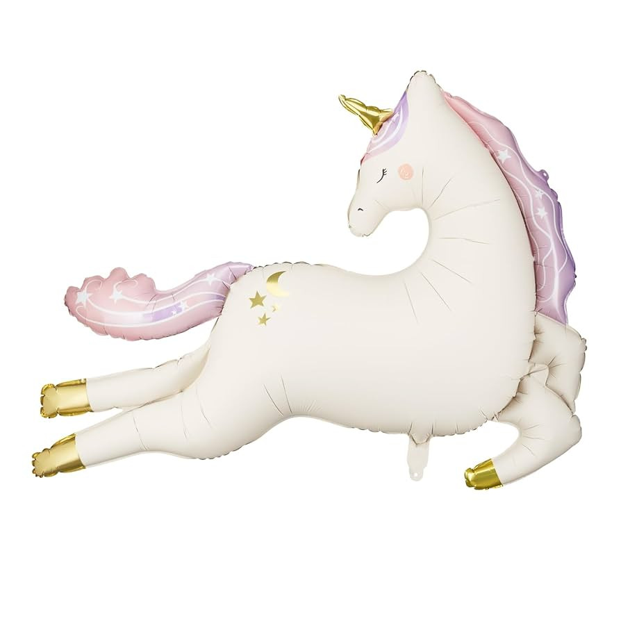 Large Unicorn Balloon 44.5x32.7 Inch PartyDeco, Pink Pastel Party Decoration for Girls, Giant Fly... | Amazon (US)