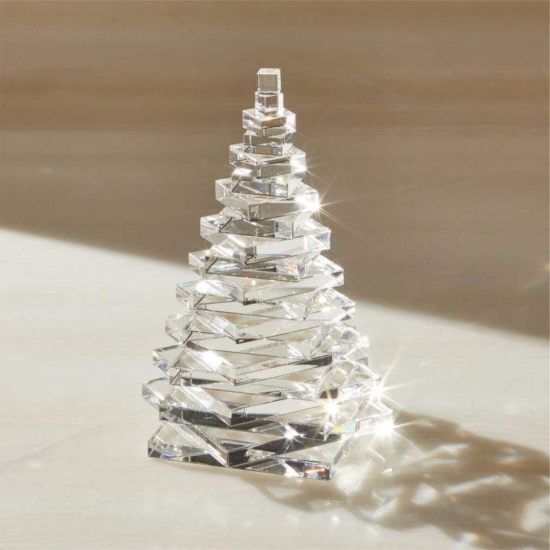 Modern Tiered Crystal Tabletop Christmas Tree + Reviews | CB2 | CB2