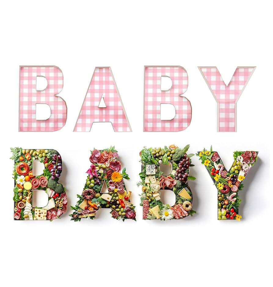 Pop Fizz Designs Charcuterie Board Letters I Baby or Bridal Shower Food Trays I Decorations Cardb... | Amazon (US)