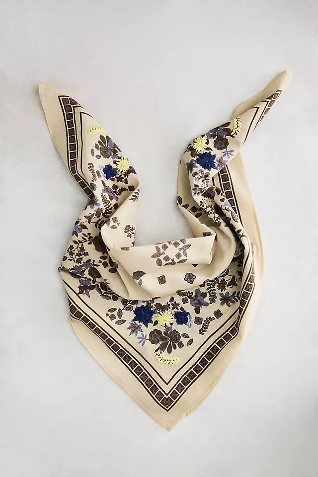 Embroidered Fall Floral Bandana | Anthropologie (US)