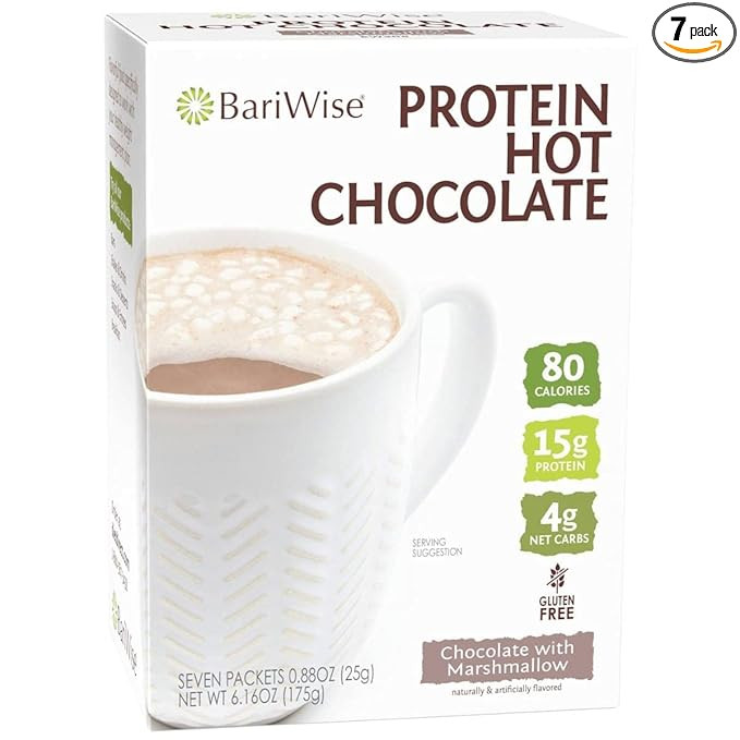 BariWise Protein Hot Chocolate, Chocolate Marshmallows, 80 Calories, 15g Protein, 4g Net Carbs, G... | Amazon (US)