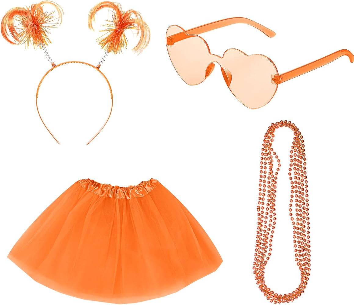 4th of July Tutu Costume Set American Patriotic Pom Pom Headband Layered Tulle Heart Sunglasses N... | Amazon (US)