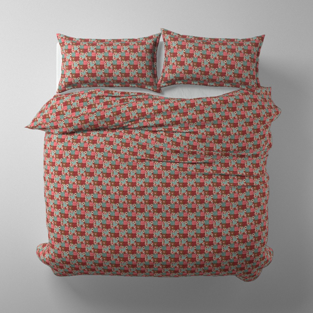 Duvet Cover in Valentine Hearts Patchwork Quilt | Spoonflower