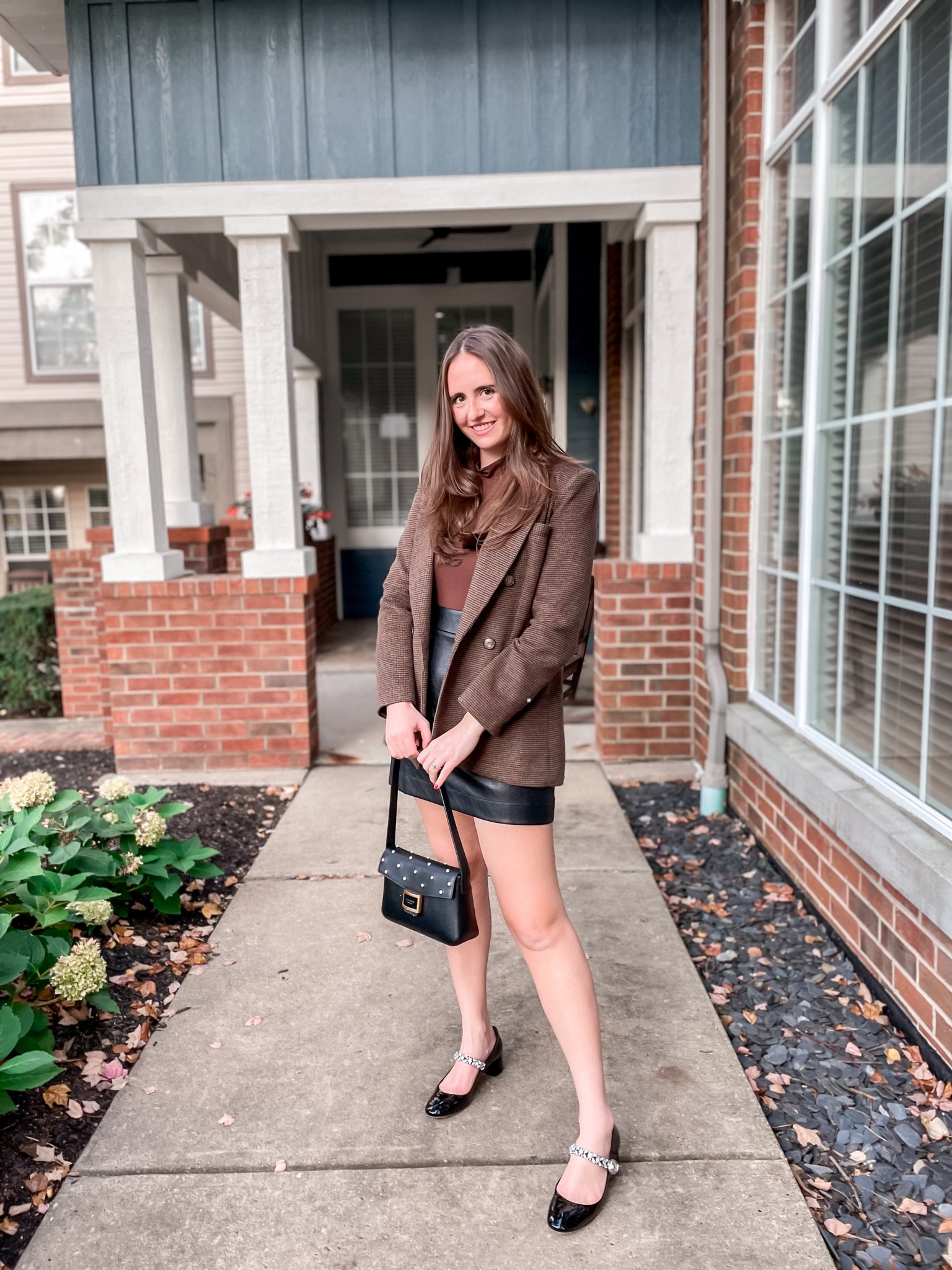 A new fall blog post is live today on The Bekah Boutique 🍎🍁🍂🤎 Around this time of year, I love to share some fun facts about me so you can get to know me better. I’m also chatting about this outfit, which is fail-proof fall uniform I come back to again and again throughout the season. Click the link in my stories to read! 

Fall, fall outfit, fall fashion, plaid blazer, reformation, checked blazer, faux leather mini skirt, factory j. Crew, brown turtleneck bodysuit, black pearl shoulder handbag, Kate spade, embellished sparkly Mary Janes 

#LTKSeasonal #LTKstyletip