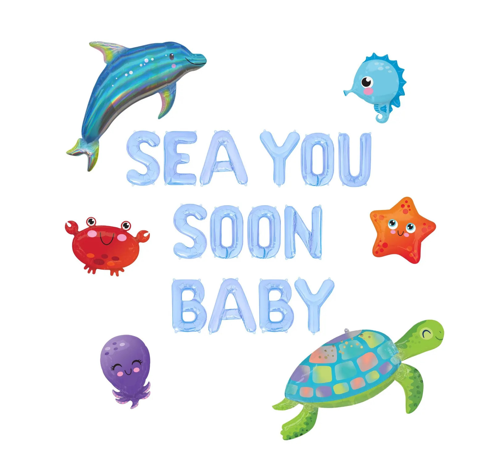 Sea You Soon Baby Letter Balloon Kit Under the Sea Baby Shower Decorations Sea Creature Balloons ... | Etsy (US)