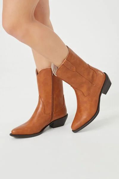 Faux Leather Pointed Booties | Forever 21