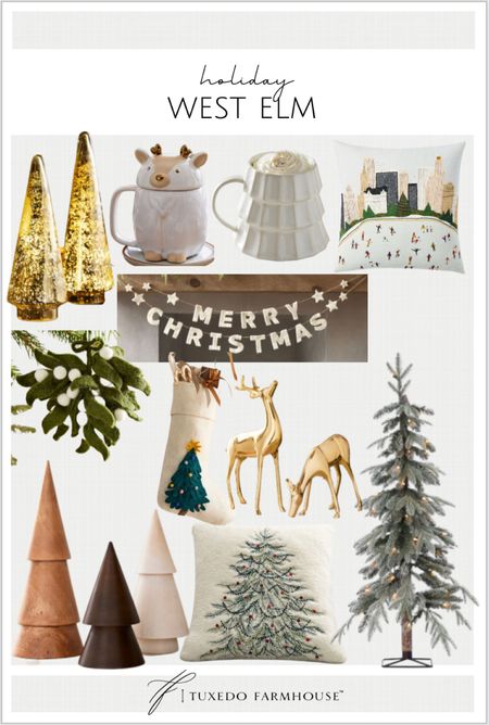 Holiday decor at West Elm! 

Christmas tree, gold reindeer, flocked tree, mistletoe, winter mugs, festive pillows, felt garland, gift guide, home decor, living room, kitchen, dining room 

#LTKhome #LTKSeasonal #LTKHoliday