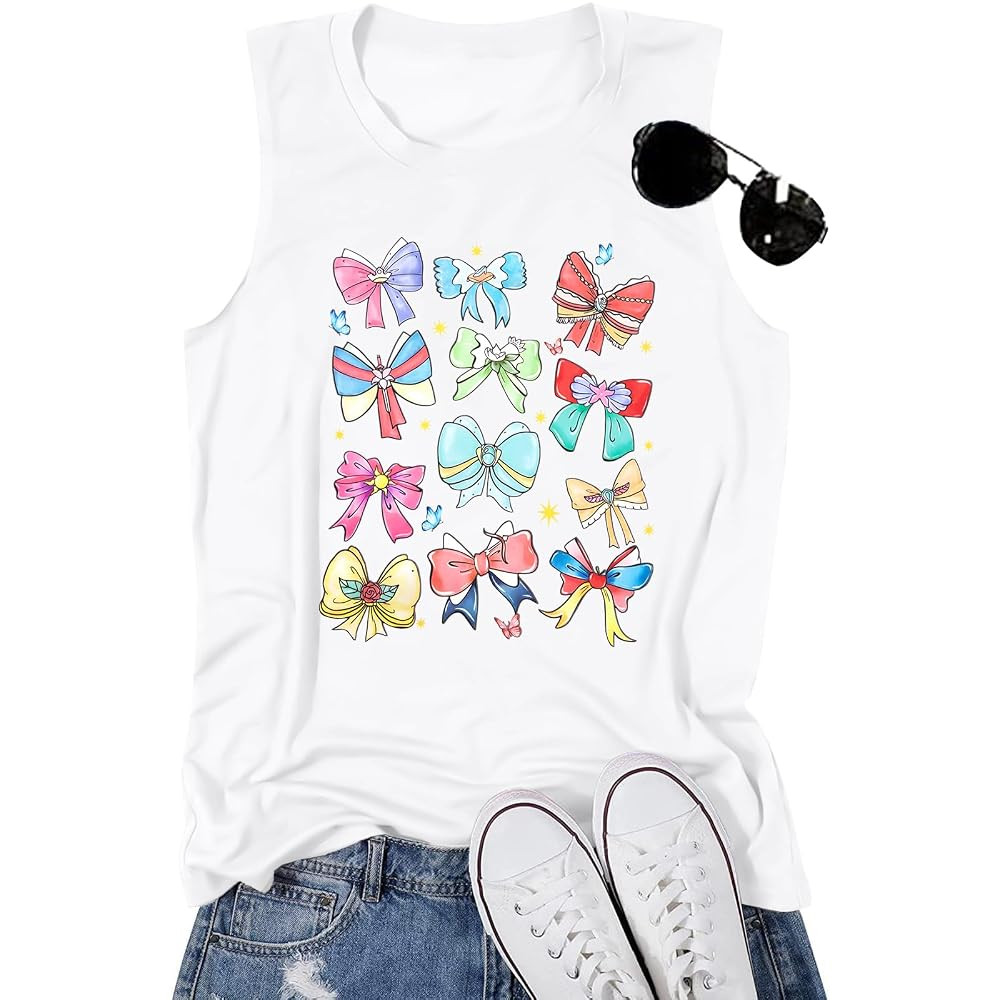 MNLYBABY Magic Tank Top Women Magical Princess Bow Shirt Magic Kingdom Princess Sleeveless Summer... | Amazon (US)