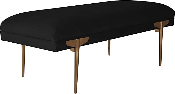 TOV Furniture Brno Glamorous Velvet Upholstered Accent Bench, 53.5"W Black | Amazon (US)