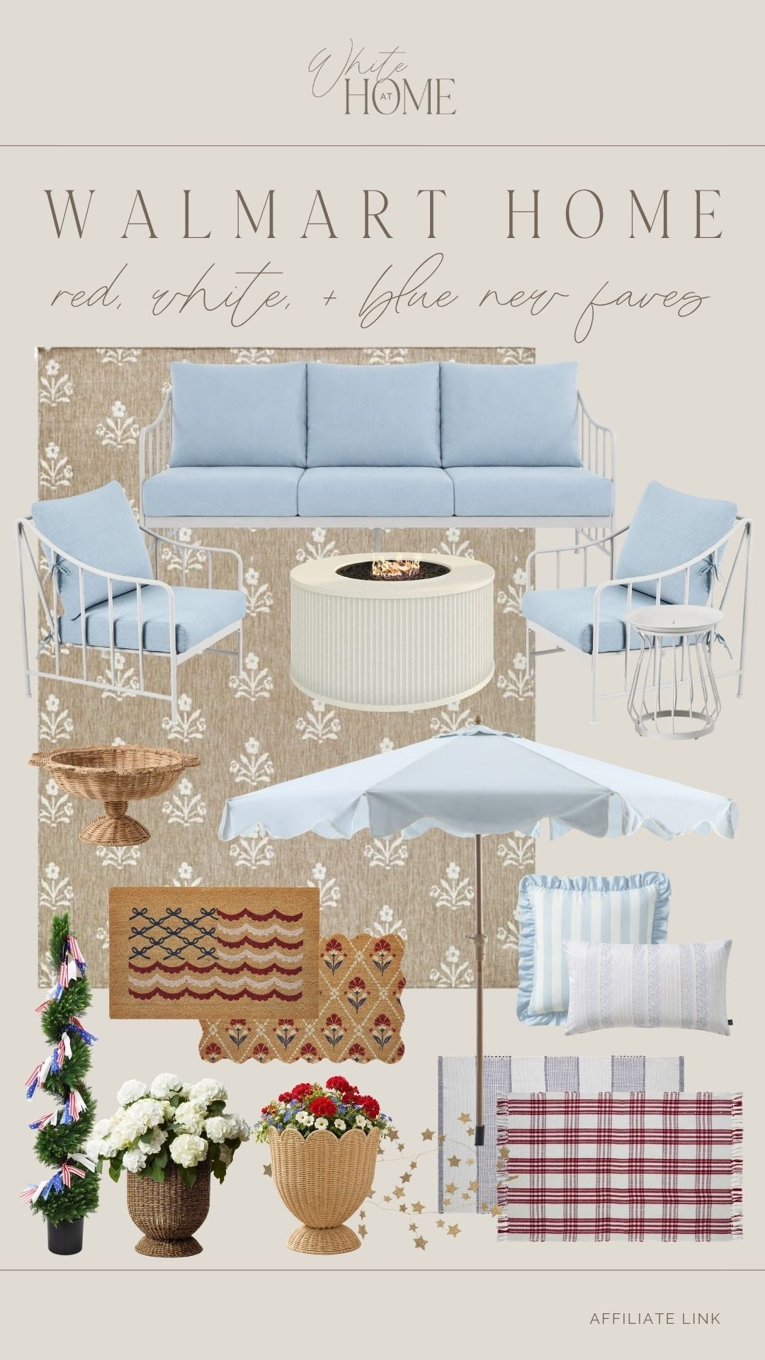 Whether you're hosting this Memorial Day or Fourth of July, or want to add a patriotic touch to your home, these outdoor finds are beautiful and affordable! The blue furniture is timeless, too!

#LTKHome