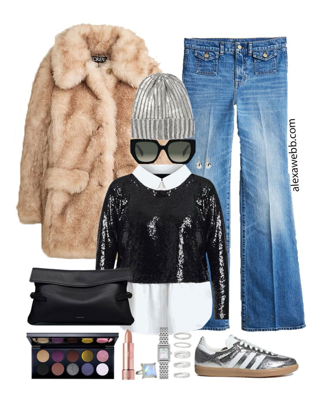 Plus Size Black Sequin Holiday Outfits - Two plus size outfits for nights out, parties, or the holidays. Plus size holiday party outfits with jeans! Alexa Webb #plussize

#LTKHoliday #LTKPlusSize #LTKMidsize