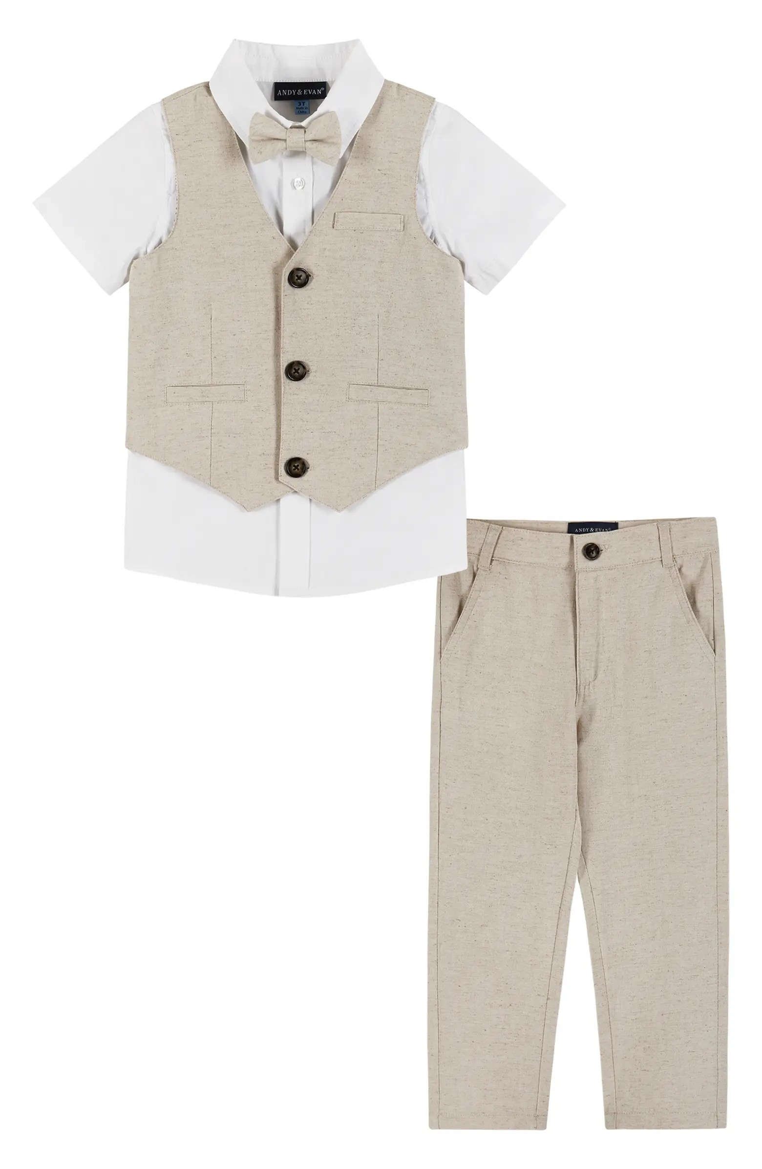 Kids' Button-Up Shirt, Vest, Bow Tie & Pants Set | Nordstrom