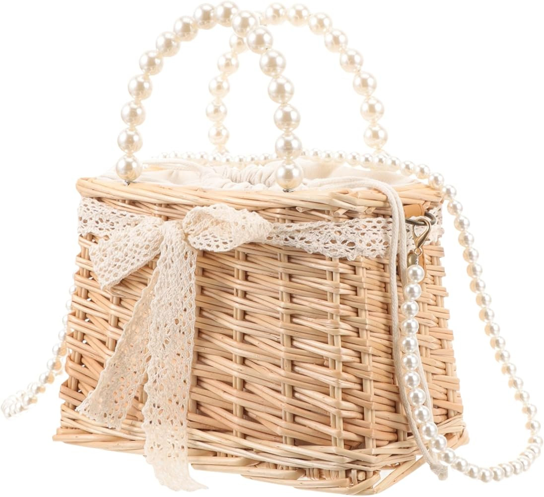 SHERCHPRY Wicker Summer Bag Rattan Beach Bag Rattan Shoulder Bag Seagrass Beach Tote Market Tote ... | Amazon (US)