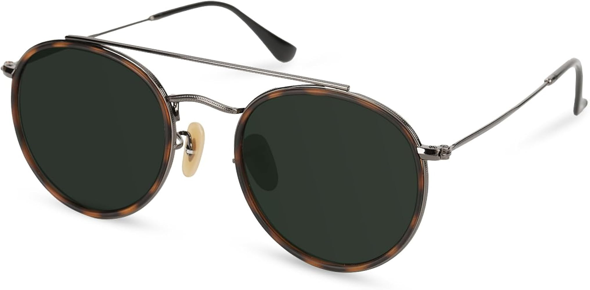 Sumato Retro Round Double Bridge Sunglasses for Women Men Twin Beams Circular UV400 Sunnies | Amazon (US)