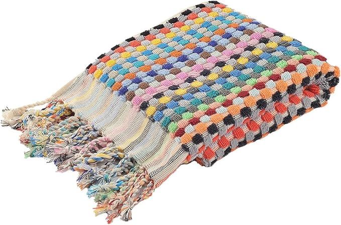 Gummo Rainbow Double Sided Turkish Cotton Pom Pom Hand Towel - Citizens of the Beach Collection -... | Amazon (US)