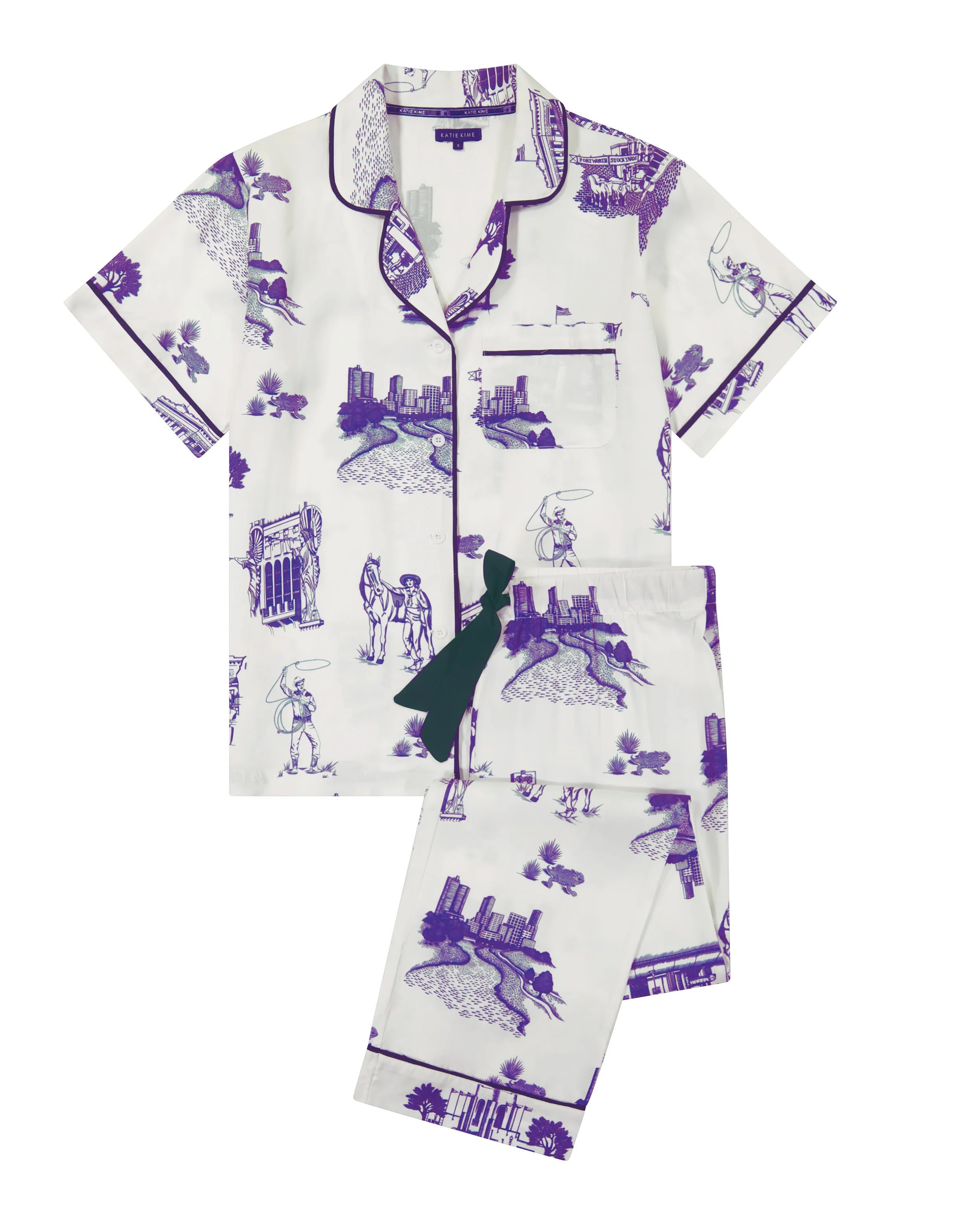 Fort Worth Toile Pajama Pants Set | Colorful Prints, Wallpaper, Pajamas, Home Decor, & More | Katie Kime Inc