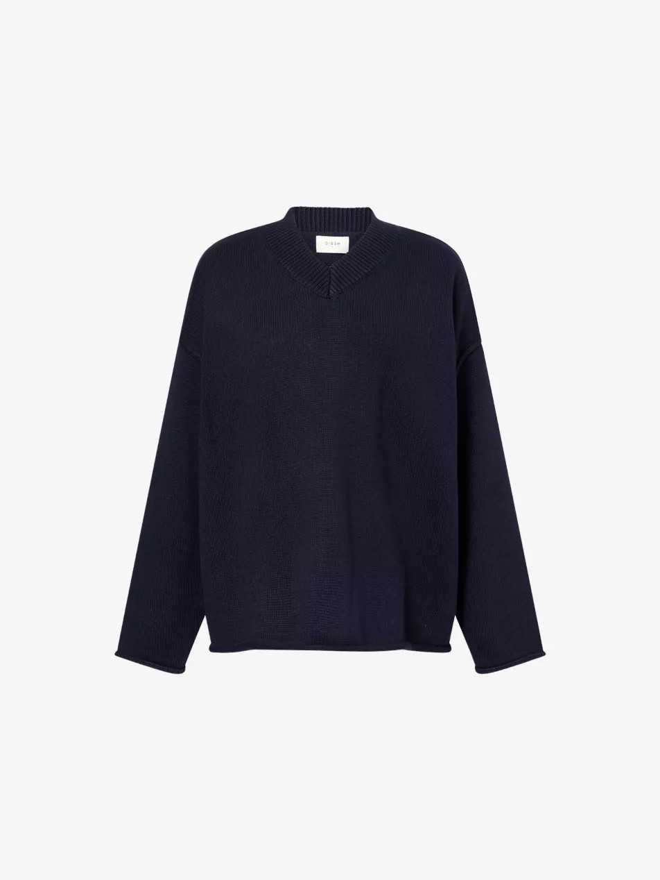 Flint V-Neck Cotton-Wool Knit Jumper | Selfridges