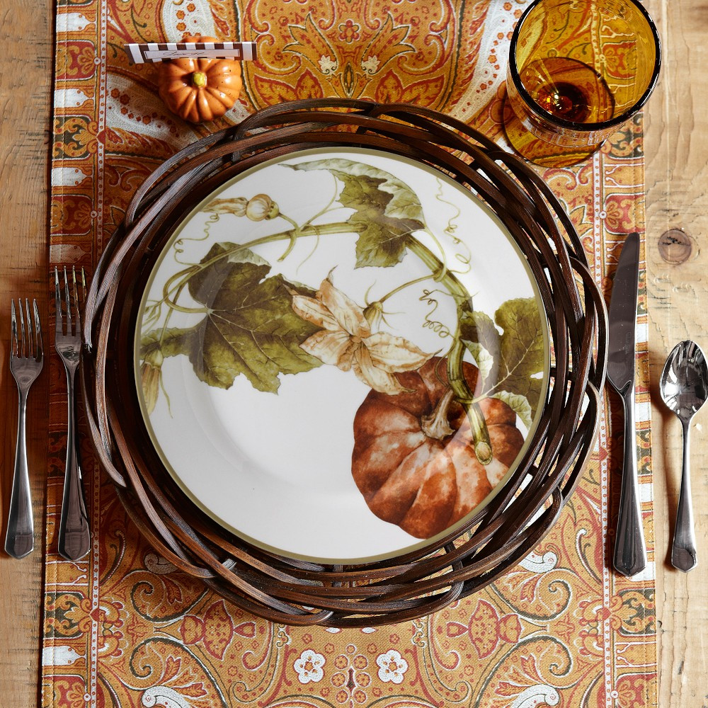 Botanical Pumpkin Dinner Plates, Set of 4 | Williams-Sonoma