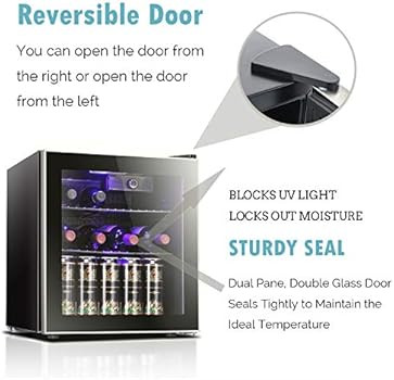 Antarctic Star 1.6cu.ft Wine Cooler/Cabinet Beverage Refrigerator Small Mini Red & White Wine Cel... | Amazon (US)