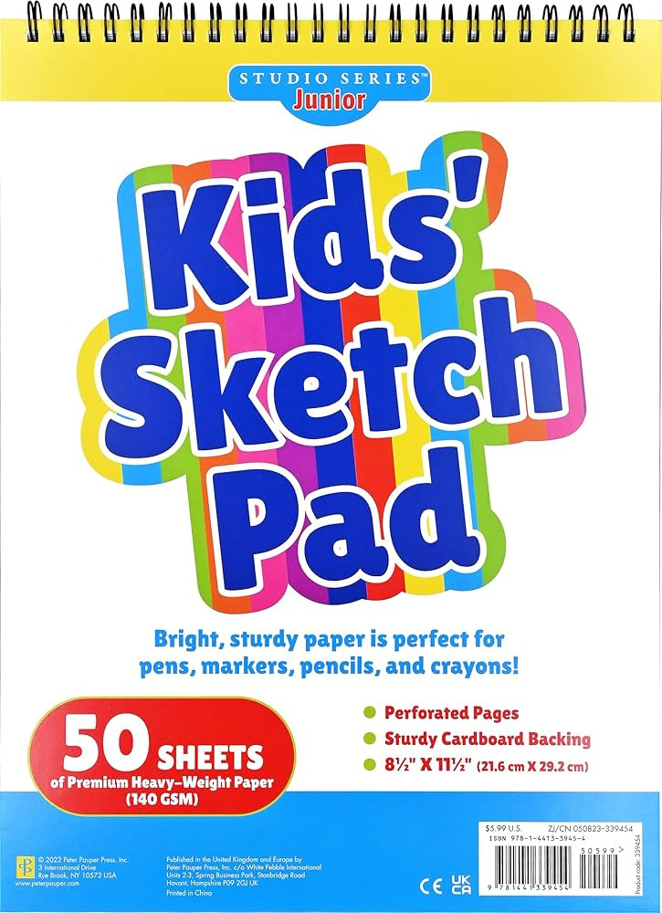 Kids' Sketch Pad (50 perforated sheets of high quality paper. Acid-free) | Amazon (US)