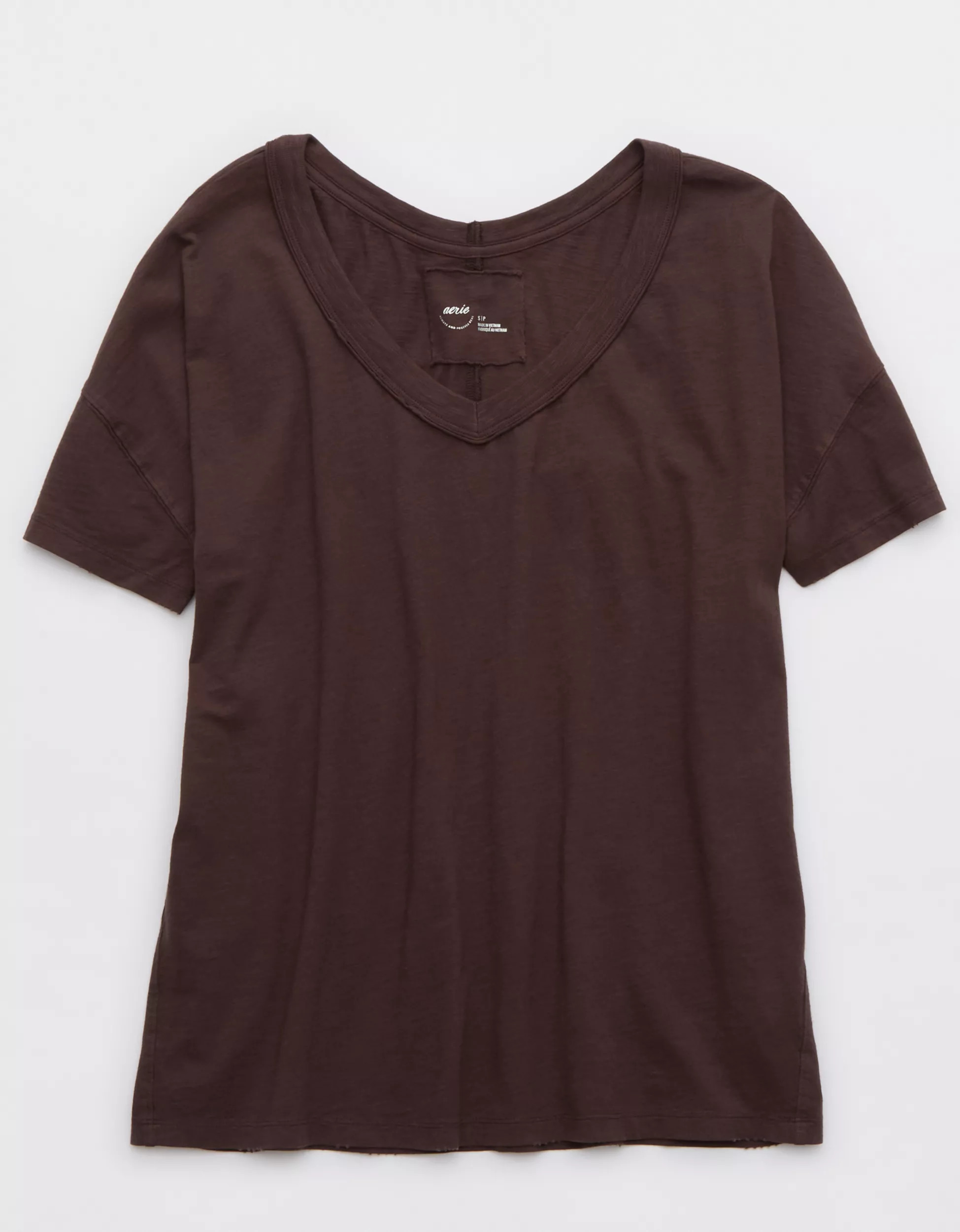 Aerie Oversized V-Neck Boyfriend T-Shirt | American Eagle Outfitters (US & CA)