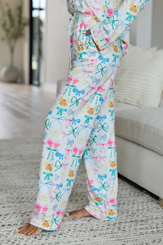 Cozy Crush Pajama Pants - Take A Bow Multi Pastel | Pink Lily
