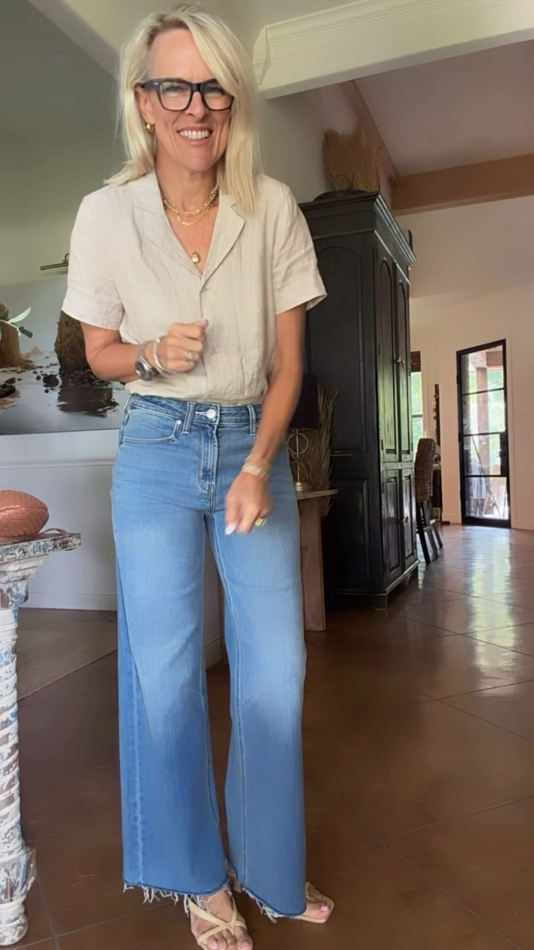 This denim is spectacular, looks and feels premium, and is only $50! Comes in length options. The fit is true to size. 

Linen top – small this one has lasted me years and goes with so many things 

@Quince #quincepartner ￼￼

#LTKootd #LTKTravel #LTKOver40