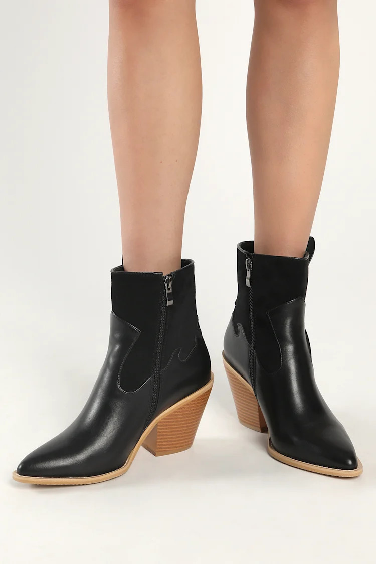 Jommie Black Pointed-Toe Ankle Boots | Lulus (US)