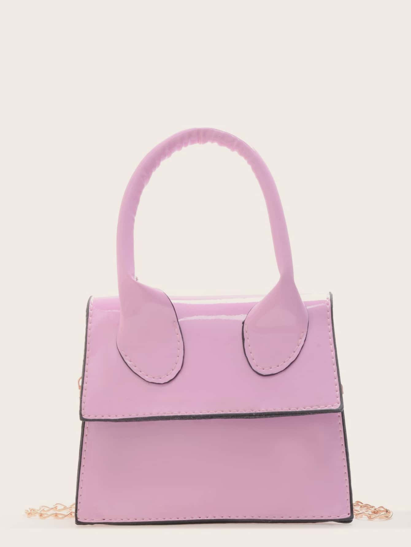 Mini Patent Flap Satchel Bag | SHEIN