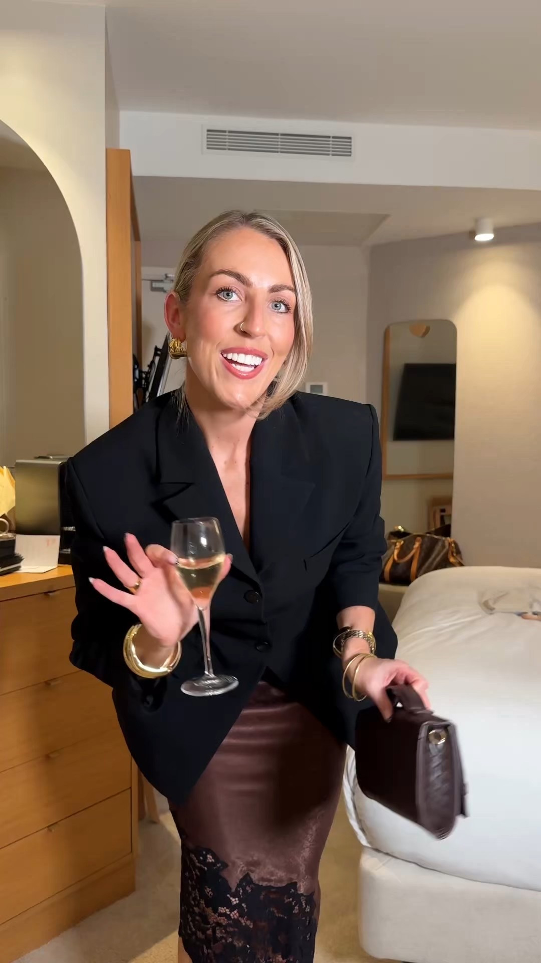 Dinner outfit for our first night in Paris 🖤✨ 

Black blazer, satin skirt, lace skirt, black shoes, bag, evening outfit, cinched waist blazer  

#LTKstyletip #LTKautumn #LTKpartywear