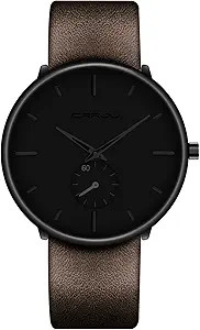 Mens Watches Ultra-Thin Minimalist Waterproof-Fashion Wrist Watch for Men Unisex Dress with Leath... | Amazon (US)