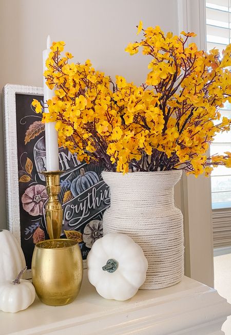 I am loving the decor on my fireplace mantle for fall! Flowers were Amazon finds in addition to the candles and the pumpkins!

#LTKunder50 #LTKSeasonal #LTKhome