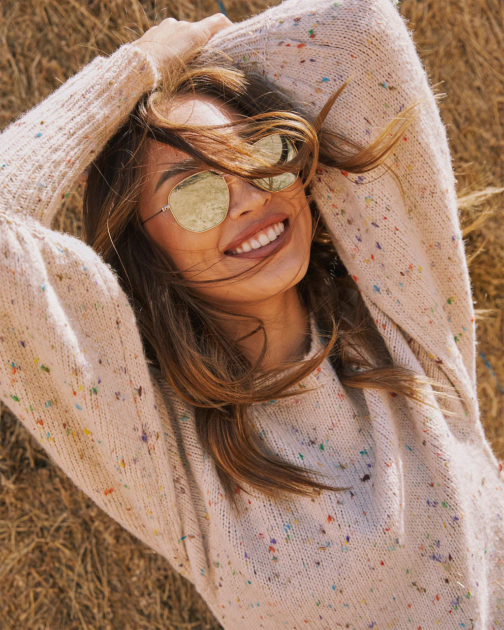 Emmie Crewneck Speckled Sweater | VICI