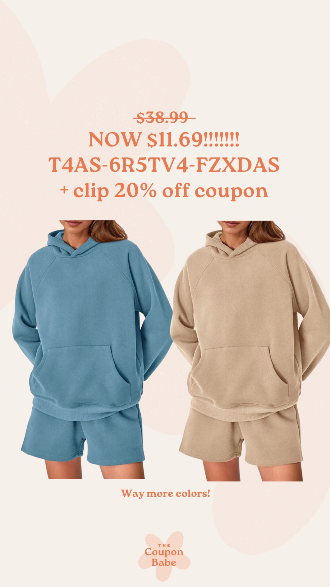 T4AS-6R5TV4-FZXDAS

AMAZING deal on sweatshirt set! So perfect for working from home & mommy outfits! 

#LTKfindsunder50 #LTKSale #LTKstyletip