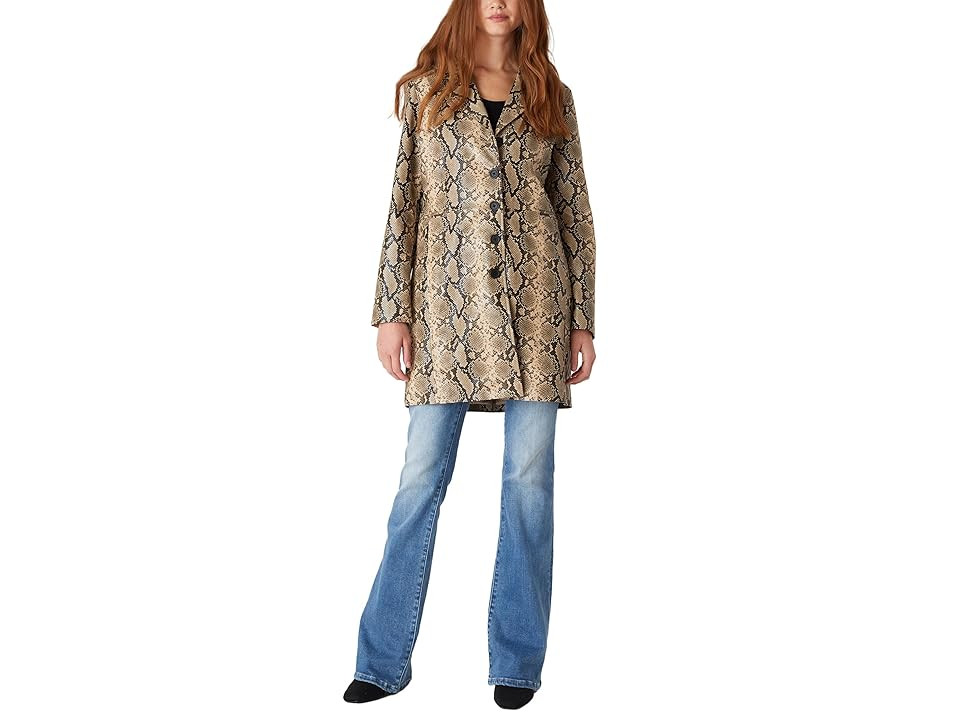 Blank NYC Leather Snake Skin Trench Coat Women's Coat : XS, Polyester/Polyurethane | Zappos