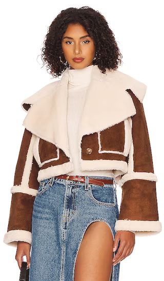 Dutton Cropped Jacket in Sepia Brown | Revolve Clothing (Global)
