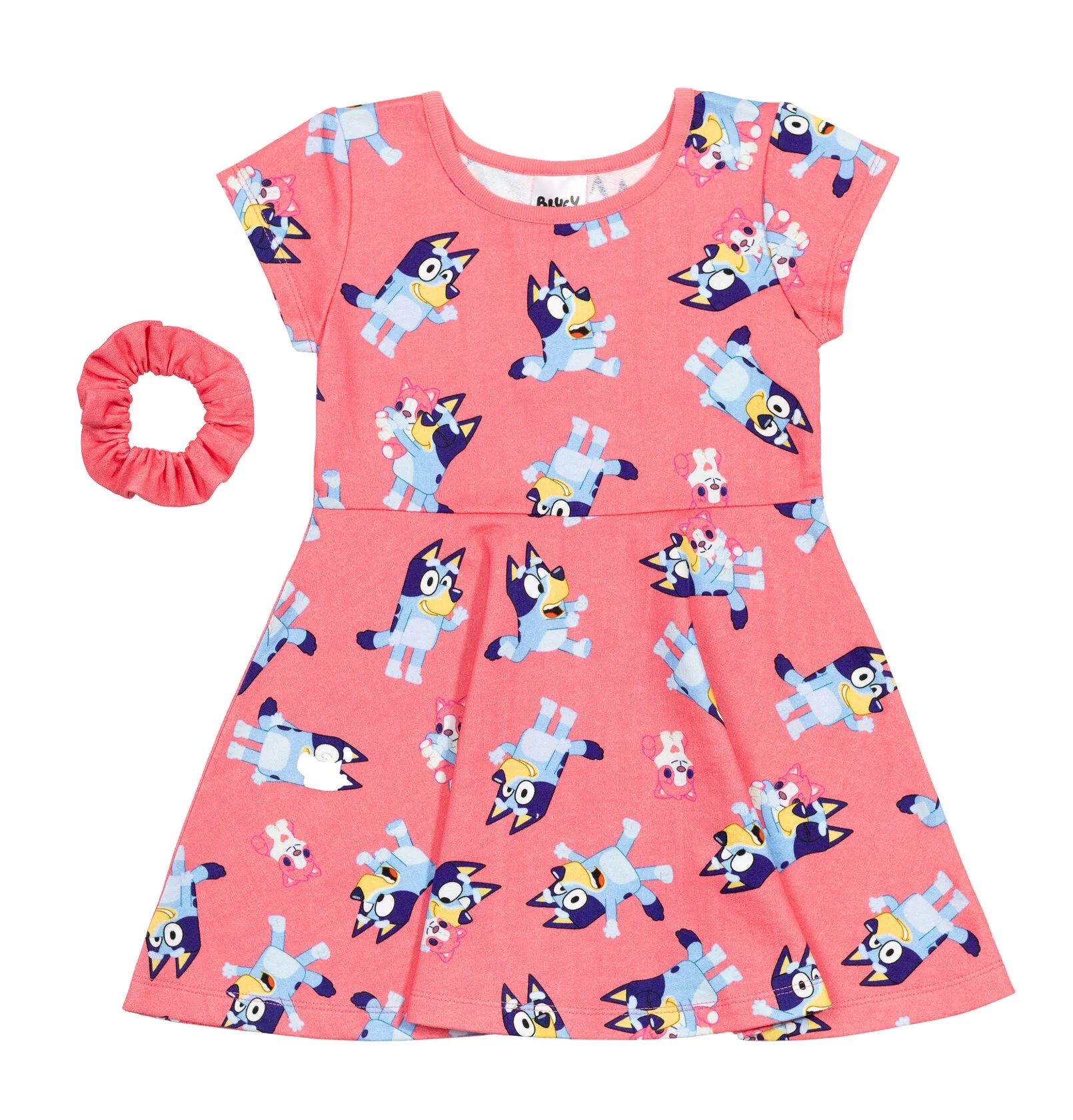Bluey Big Girls Skater Dress and Scrunchie Toddler to Big Kid - Walmart.com | Walmart (US)