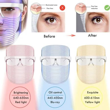 Beauty machine LED Face Mask Light 3/7 Colors Light Facial Photon Beauty Device For Facial | Walmart (US)