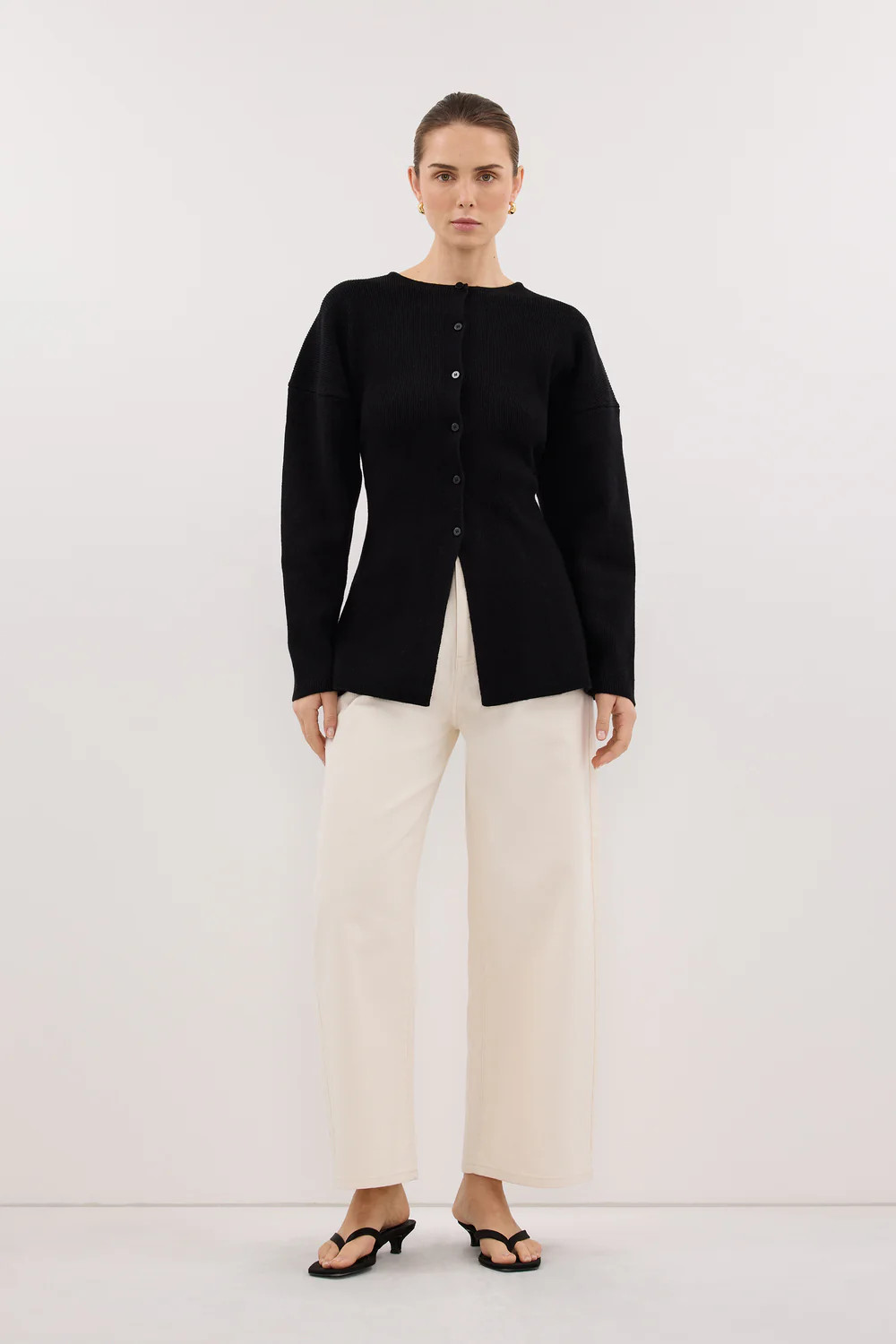 MARTHA BLACK CINCHED KNIT CARDIGAN | DISSH