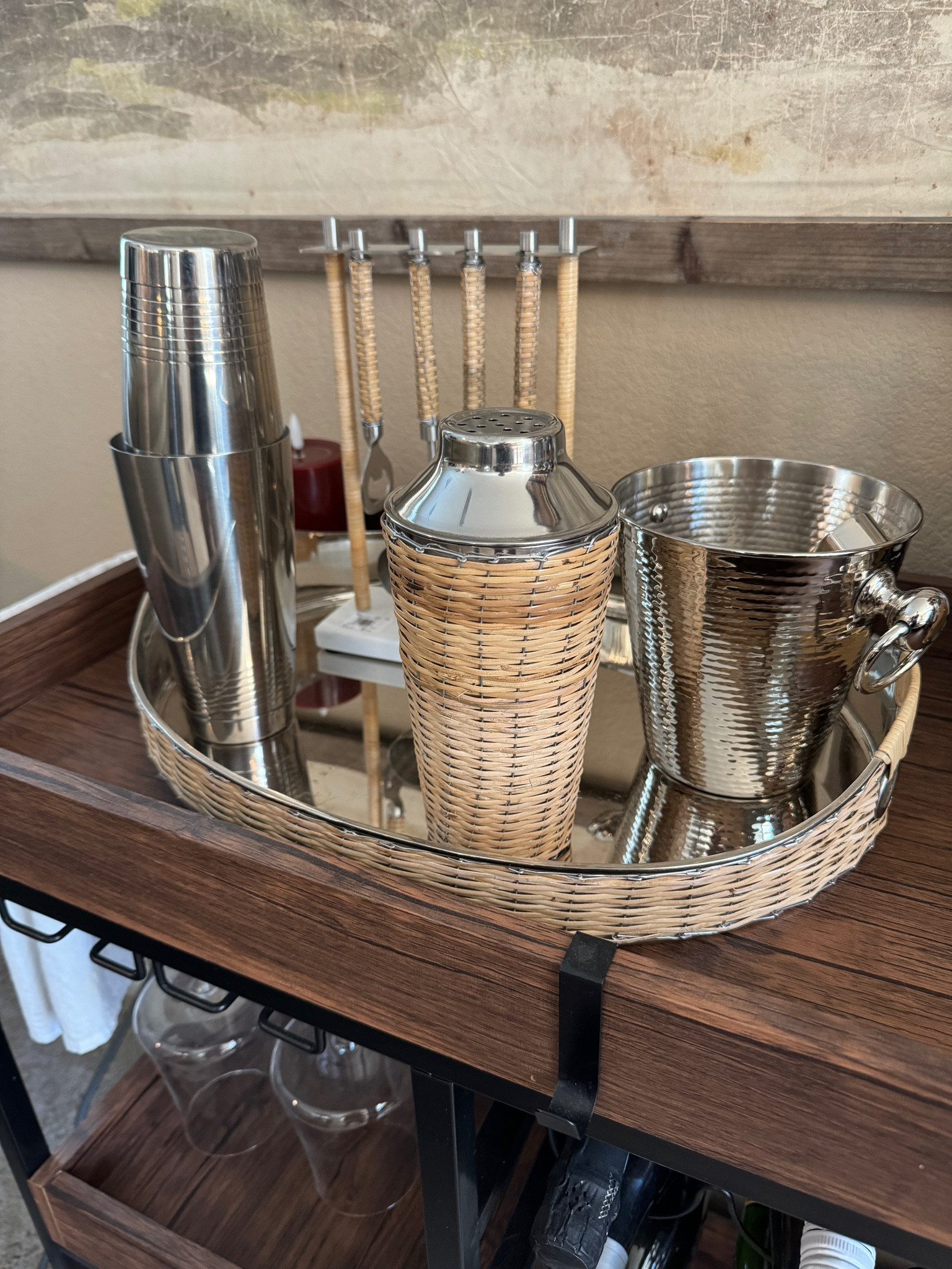 I picked this up on clearance at pottery barn it looks like the harbor woven tool set is still available. 

#LTKHome