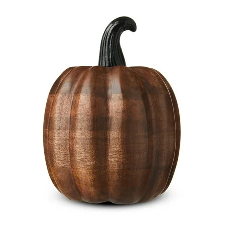 Mango Wood Pumpkin Tabletop Decoration, 8", Halloween by Way To Celebrate | Walmart (US)