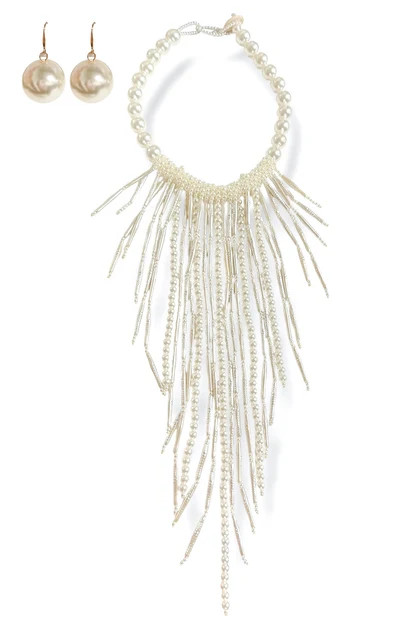 Major Moment Cream Fringe Statement Necklace | The Willow Tree