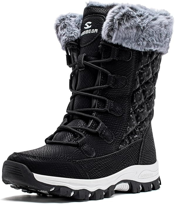 HOBIBEAR Women's Winter Snow Boots Waterproof Lightweight Warm Faux Fur Lined Mid-Calf Booties | Amazon (US)