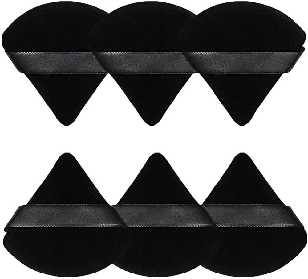 Pimoys 6 Pieces Powder Puff Face Soft Triangle Makeup Puff for Loose Powder Body Powder, Velour M... | Amazon (US)